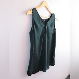 Express Green Button Up Tank Top, Medium